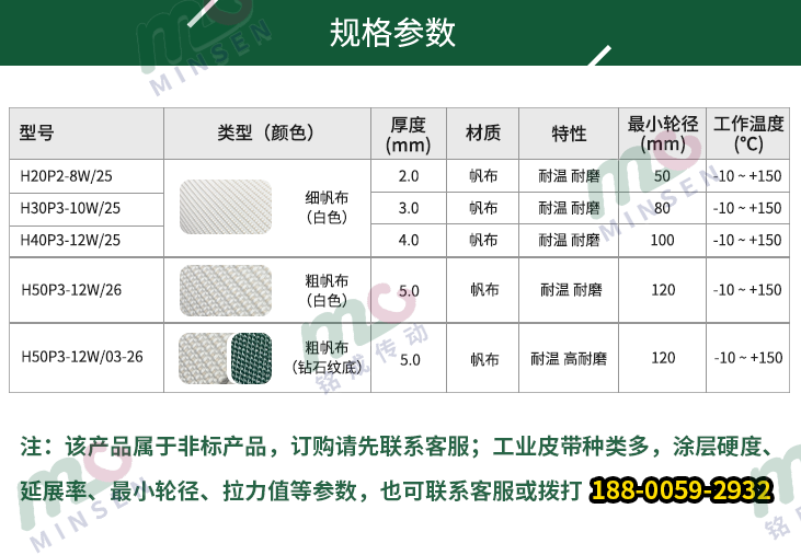 帆布输送带型号