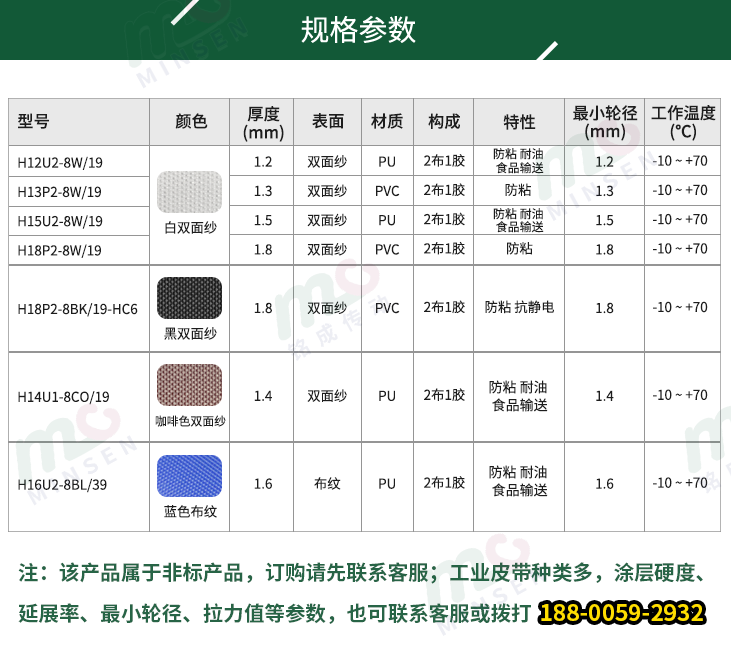 双面纱输送带型号